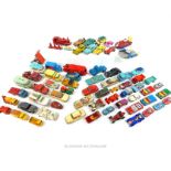 A large collection of vintage die-cast model vehicles mainly Corgi including a gold James Bond Aston