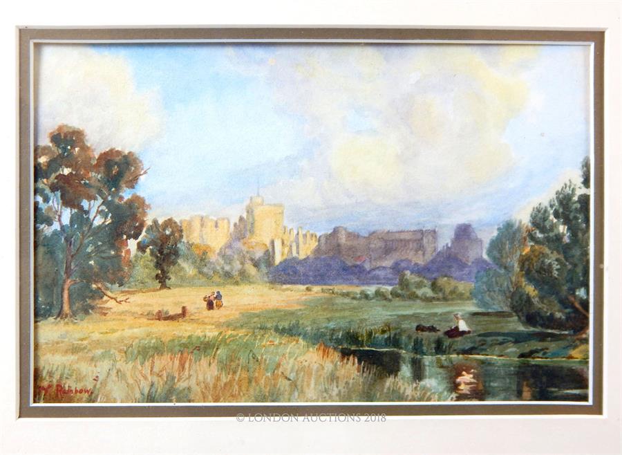 W Rainbow, watercolour landscape of Windsor Castle and another - Image 2 of 4