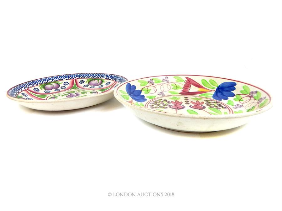 Two Sri lankan chargers with different designs; each approximately 36cm diameter. - Image 2 of 3