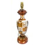 A Bohemian glass table lamp