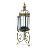 A brass hanging lantern.