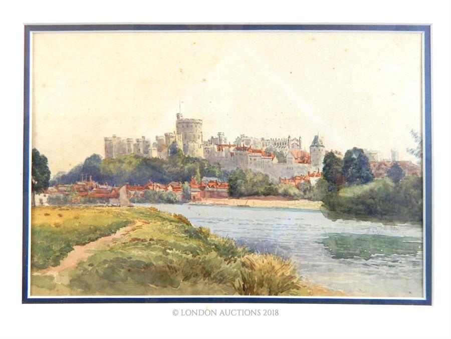 W Rainbow, watercolour landscape of Windsor Castle and another - Image 4 of 4