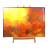 Unsigned, A large, contemporary, abstract oil painting of a sunlit sky