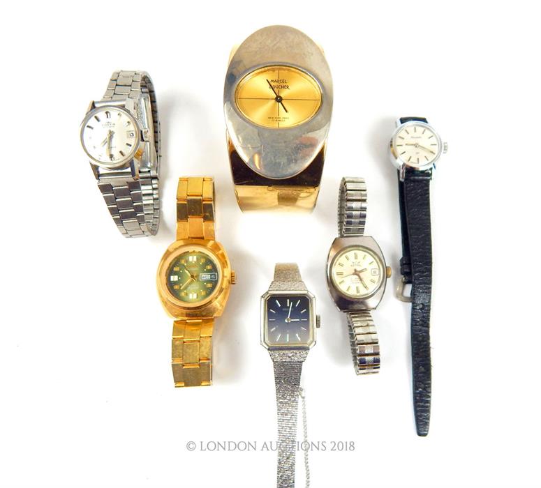 Assorted vintage ladies wristwatches including Omax automatic, Seiko and Fortis automatic.