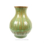 A Chinese, large, celadon, crackle-glaze vase