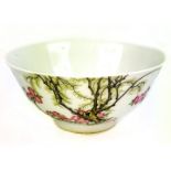 A Chinese, porcelain, hand-painted bowl