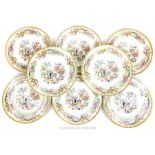 Eight, early 20th century, Staffordshire dinner plates