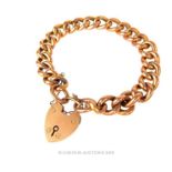 A 9 ct rose gold, 19th century, chunky chain- link bracelet