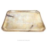 A circa 1945 Egyptian rectangular 900 standard solid silver tray