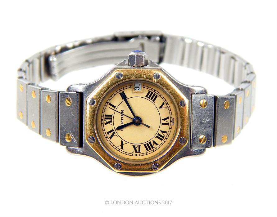 A lady's, vintage, Cartier Santos wristwatch - Image 6 of 6