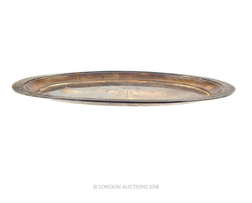 A sterling silver dish of oval form, Mappin & Webb - Image 3 of 6