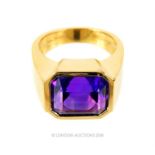 An 18 ct yellow gold and amethyst ring by Paloma Picasso for Tiffany & Co