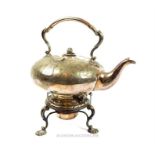 A Victorian silver plated spirit kettle