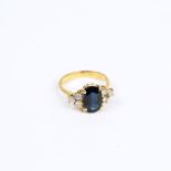 An 18 ct yellow gold, Australian sapphire and diamond ring