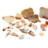 A collection of natural, rough, opals hand-sourced from Coober Pedy, Australia