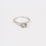 An 18 ct white gold, diamond solitaire ring (0.27 carats total)