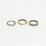 Three, antique gold rings