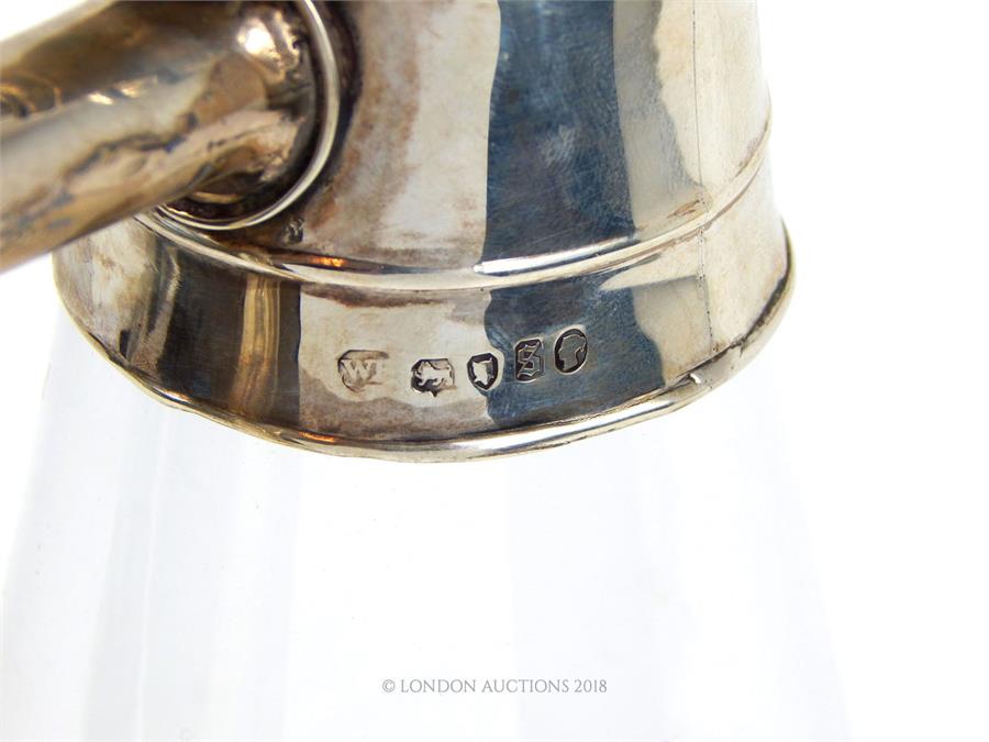 A Victorian sterling silver and glass claret jug - Image 4 of 4