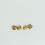 A boxed pair of 9 ct yellow gold, square-shaped cuff-links