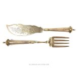 A pair of Danish 826 standard hallmarked silver fish servers