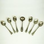 A set of six sterling silver table spoons