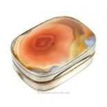 A 19th Century Silver Coloured Metal and Agate Vinaigrette.