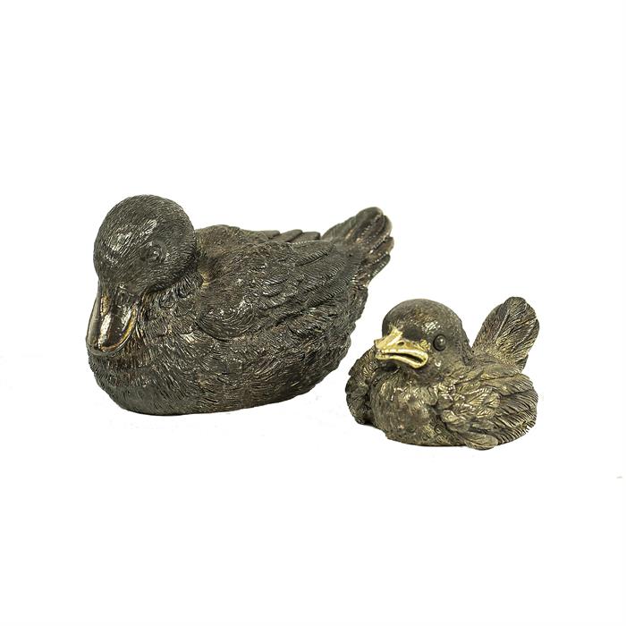 A pair of Italian sterling silver models of ducks - Image 2 of 2