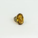 An 18 ct yellow gold, large faceted, natural citrine ring (36 carats)
