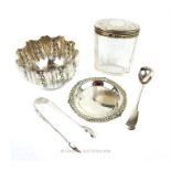 A collection of sterling silver items