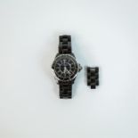 Chanel, Gentleman's, black ceramic, large, automatic, J12, wristwatch