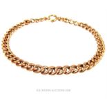 9 ct rose gold, Victorian, graduated-link bracelet.