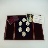 A set of limited edition commemorative sterling silver medallions