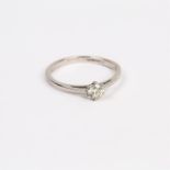 An 18 ct white gold, diamond solitaire ring