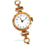 A 9 ct rose gold, Victorian, ladies wristwatch