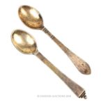 Two Danish Georg Jensen sterling silver coffee spoons