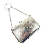 A sterling silver purse, Birmingham 1917