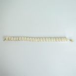 A boxed, 14 ct yellow gold and white, AAA++ South Sea pearl bracelet