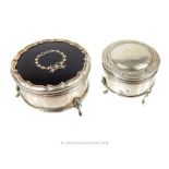 A sterling silver and tortoiseshell trinket box with a similar