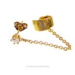 An 18 ct yellow gold, diamond, cuff earring by Tous