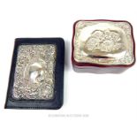A contemporary silver mounted trinket box and organiser