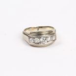 A French, Art Deco, platinum and 5-stone, graduated, diamond ring