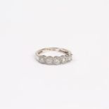 An 18 ct white gold, 5-stone, diamond ring (0.40 carats total)