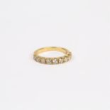 A 9 ct yellow gold, half eternity, diamond ring (0.75 carats)