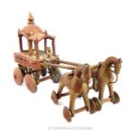 A 19th century Indian bronze carriage