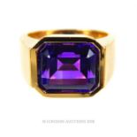 An 18 ct yellow gold and amethyst ring by Paloma Picasso for Tiffany & Co