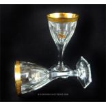 A pair of Persian Mohammed Reza Shah Pahlavi crystal drinking glasses