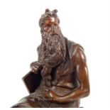 After Michaelangelo, a 19th century bronze figurine of Moses; 17cm high.