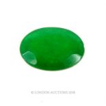 A natural, loose, faceted, oval-shaped, emerald (13 carats)