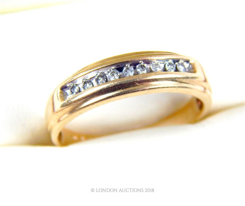 A boxed, 10 ct yellow gold and diamond-set ring - Image 2 of 2