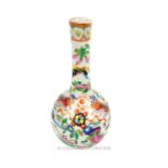 An elegant, 19th century Chinese famille rose porcelain stem vase